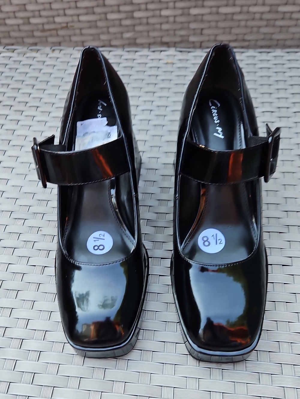 Circus NY Sam Edelman Khiara Platform Black Patent Mary Jane Block Heels Pump - Picture 4 of 17